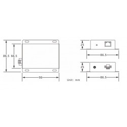 Ethernet, VDSL punkt-till-punkt över 2-trådskabel, upp till 600 m, upp till 100 Mbps