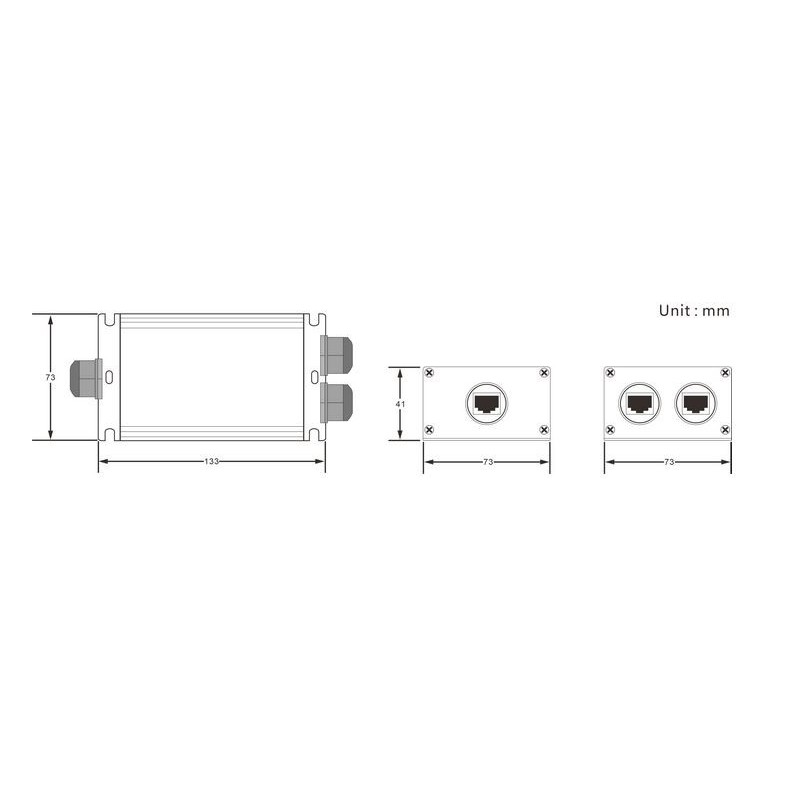 Vattentät PoE-förlängare 100 meter, upp till 500 meter med kaskadkoppling, PoE 15,4W/30W/60W/90W