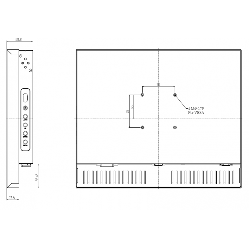 17" Höjd Nits 1000, Solljus, Panelmontering, Öppen ram, Marin ANVÄNDNING, Optical bonding