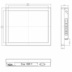 17" Höjd Nits 1000, Solljus, Panelmontering, Öppen ram, Marin ANVÄNDNING, Optical bonding