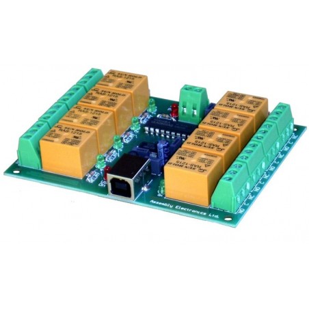 8 x relä via USB med komhaneeedoraden