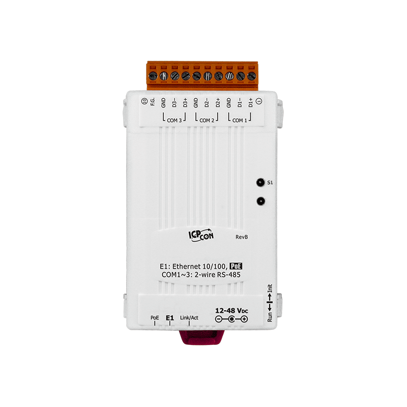 2 x RS232-splitter och omvandlare till RS485/422, rådata, Modbus RTU/ASCII, 2 master till slav