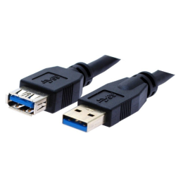2 m USB 3.0-förlängningskabel - en hane till en hona, svart och guld