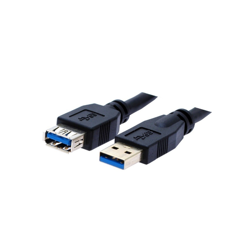 2 m USB 3.0-förlängningskabel - en hane till en hona, svart och guld