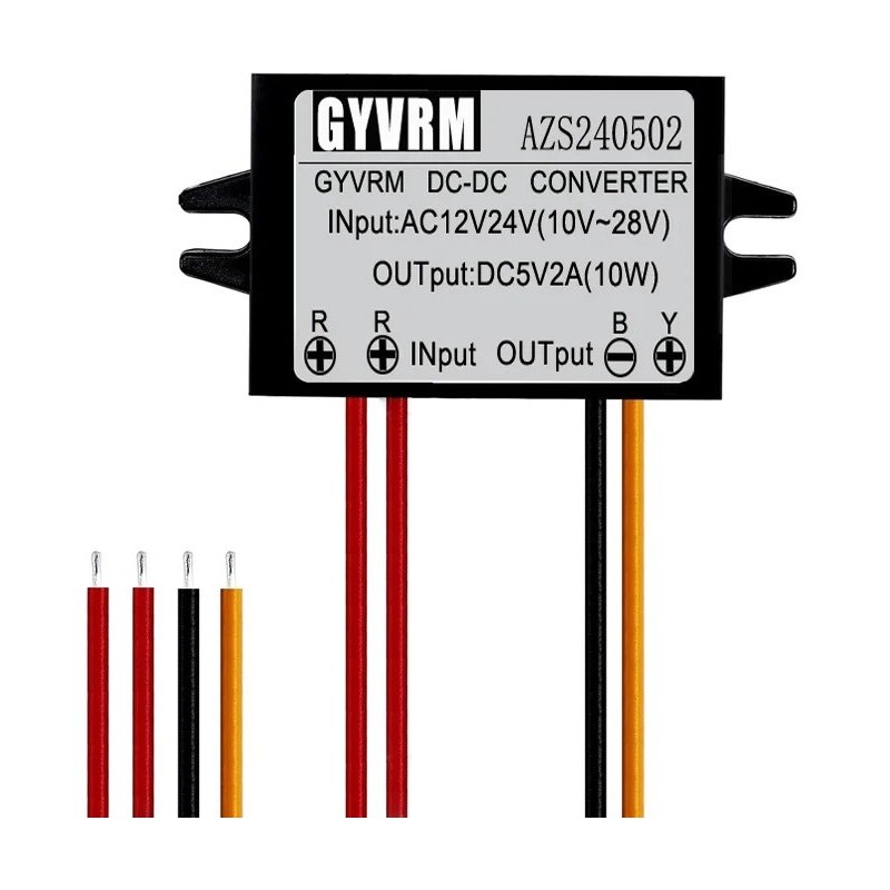 2 A AC–DC-omvandlare 10–28 VAC/VDC till 5 V