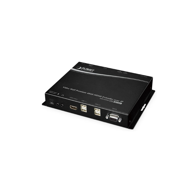 HDMI 4K60 KVM receiver over IP with PoE, USB for Keyboard, mouse and touch