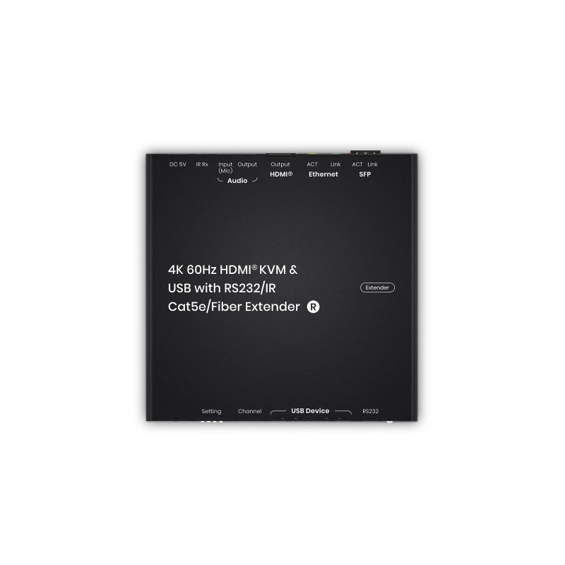 HDMI-förlängare 4K60Hz KVM & USB/Ljud/RS232/IR-förlängare - 100 m CAT6 / 60 km Fiber