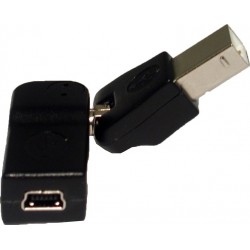 USB2 vinkelomformerstik m. kugleled. Til montering på begrænset pla...