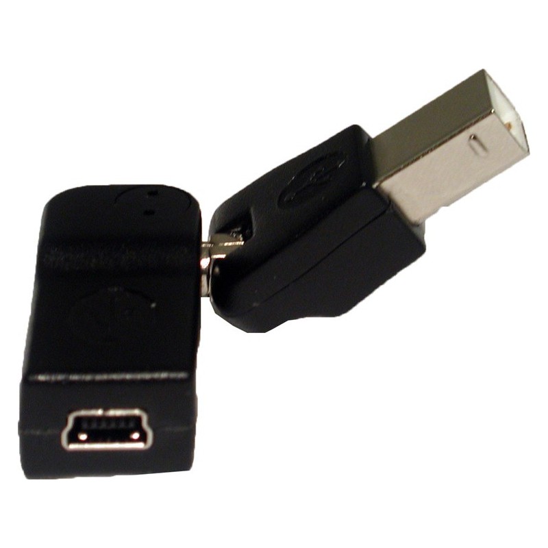 USB2 vinkelomformerstik m. kugleled. Til montering på begrænset pla...