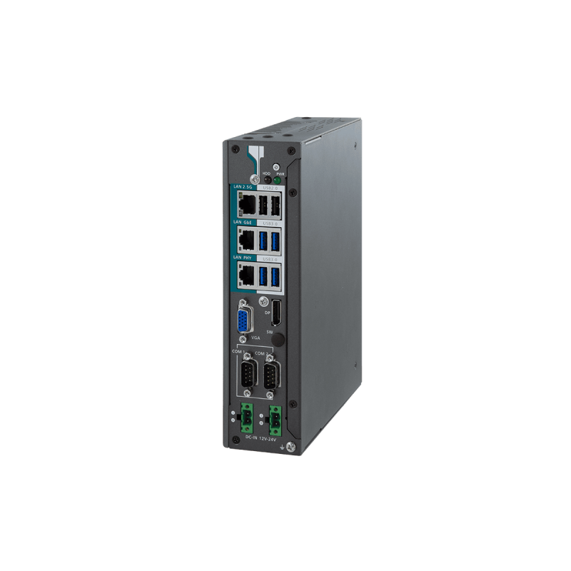 Embedded PC Fläktlös 14:e/13:e/12:e, i5, i7, RS232, RS422, RS485, 8xUSB, 3xLAN, HDMI, DP, DIN-adapter, DC 12~24V