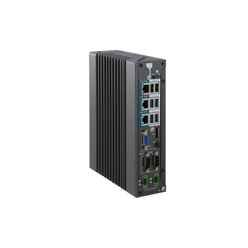 Embedded PC Fläktlös 14:e/13:e/12:e, i5, i7, RS232, RS422, RS485, 8xUSB, 3xLAN, HDMI, DP, DIN-adapter, DC 12~24V