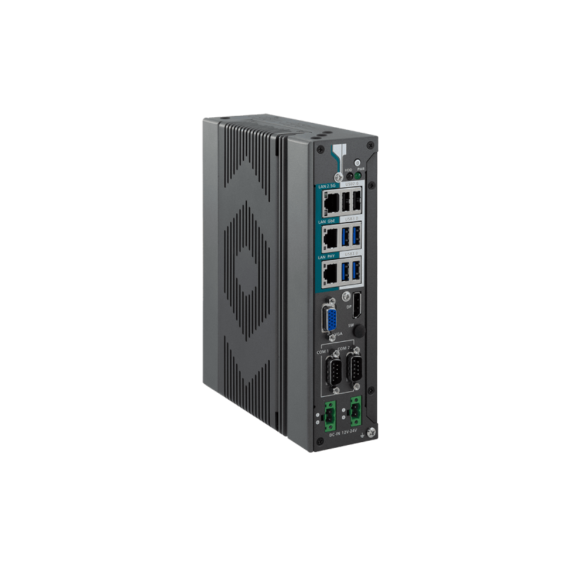 Embedded PC Fanless  14th/13th/12th, i5, i7, RS232, RS422, RS485, 8xUSB, 3xLAN, HDMI, DP, DIN-moount, DC 12~24V
