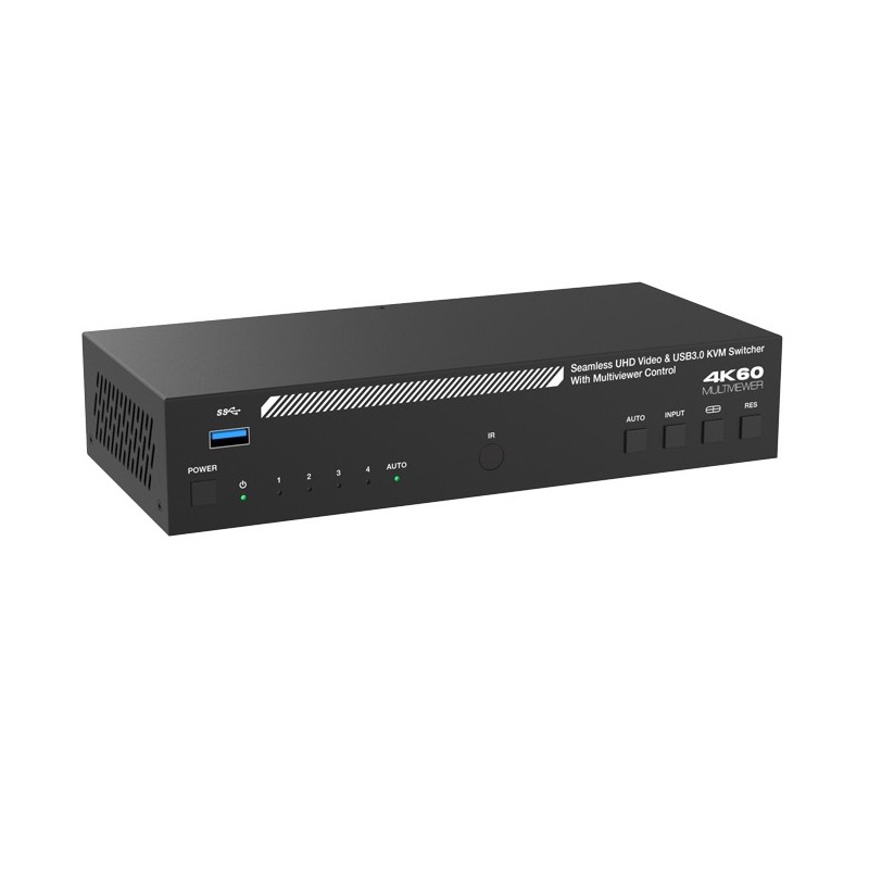 4-portars HDMI KVM-switch 4K@60Hz, USB 3.1, EDID-stöd