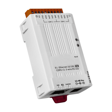 RS-232 serieportskonverterare med PoE- och Modbus-stöd