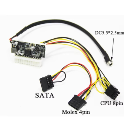 PICO-strömförsörjning 200W ATX PSU P4-ingång 16~24Vdc fläktlös