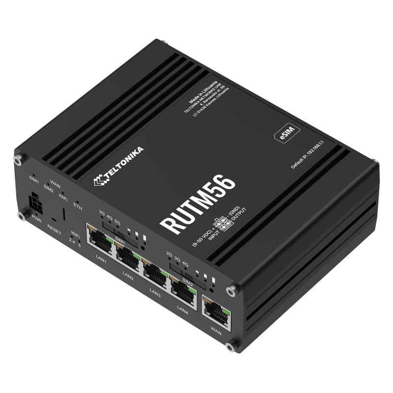 Dual Modem 5G 4G Industrial Router with Wi-Fi 5, 5x GbE