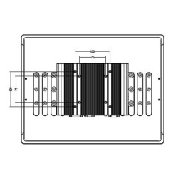 15 "PANEL VESA MONITOR TFT-LCD, resistiv touch, IP65 Front VGA, DVI-D, DisplayPort 1024X768