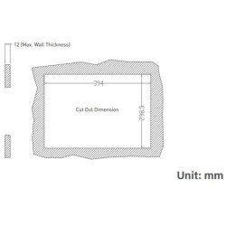 15 "Panel Vesa Monitor TFT-LCD, Resistive Touch, IP65 Front VGA, DVI-D, DisplayPort 1024x768