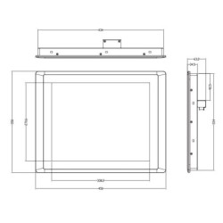 17" Modular Monitor TFT-LCD, Kapacitiv touch, IP65 Front