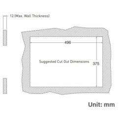 19 "Panelmontering VESA TFT-LCD, projicerad kapacitiv touch, IP65 Front VGA, DP, DVI-D 12,24,48VDC