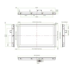 21.5"  Modular Monitor TFT-LCD, capacitive touch, IP65 front