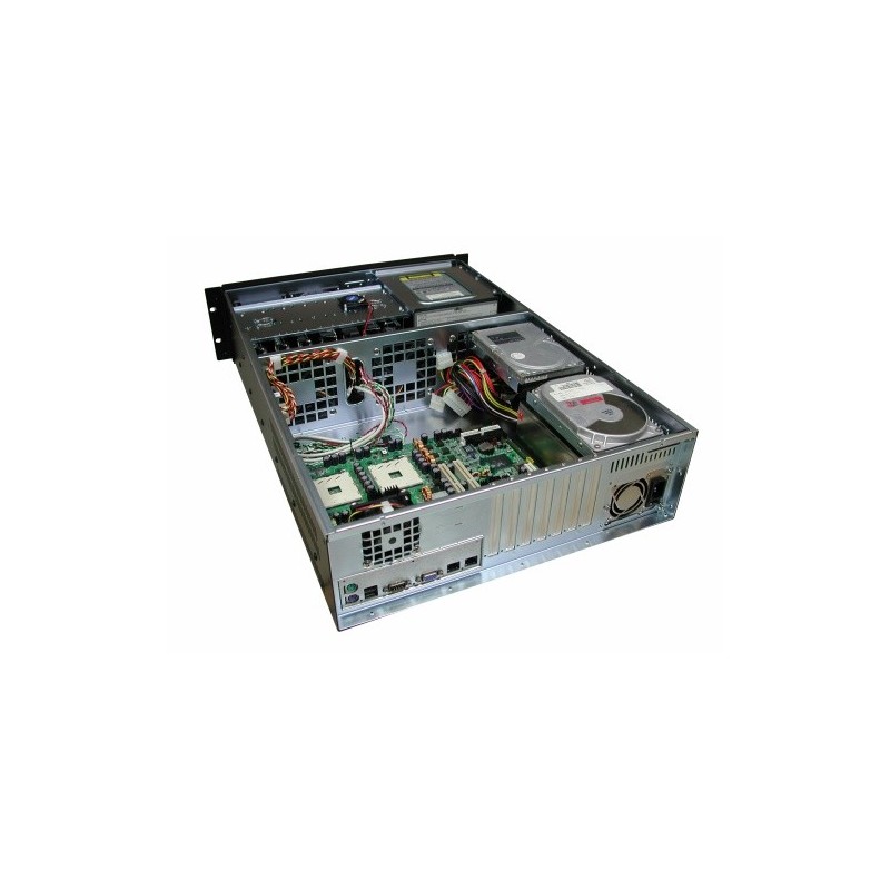 3U rackmonterat chassi, stöd för dubbla Xeon-processorer, 7 PCI-kortplatser