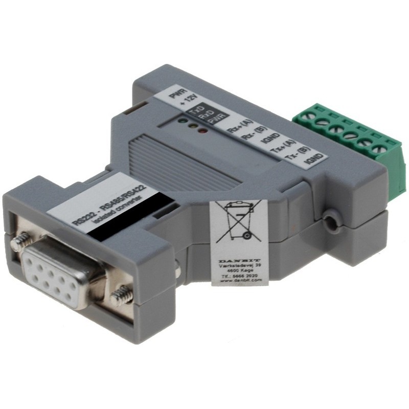 Optical Insulator RS232 to 422/485 DB9 plugs and screw terminals