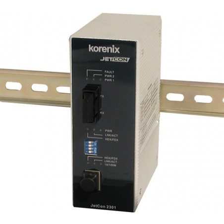 Korenix JETCON 2301-M - Media Converter RJ45 till 100Mbit Multi Mode Fiber, SC - Binär Teknik AB