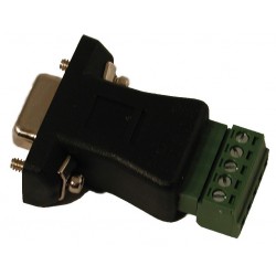 Terminal block with SUB-D DB9 FEMALE connector. Adapter with 5 screw terminals