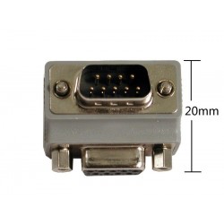 Angled Serial connector SUB-D DB9 90º angle connector - male to female