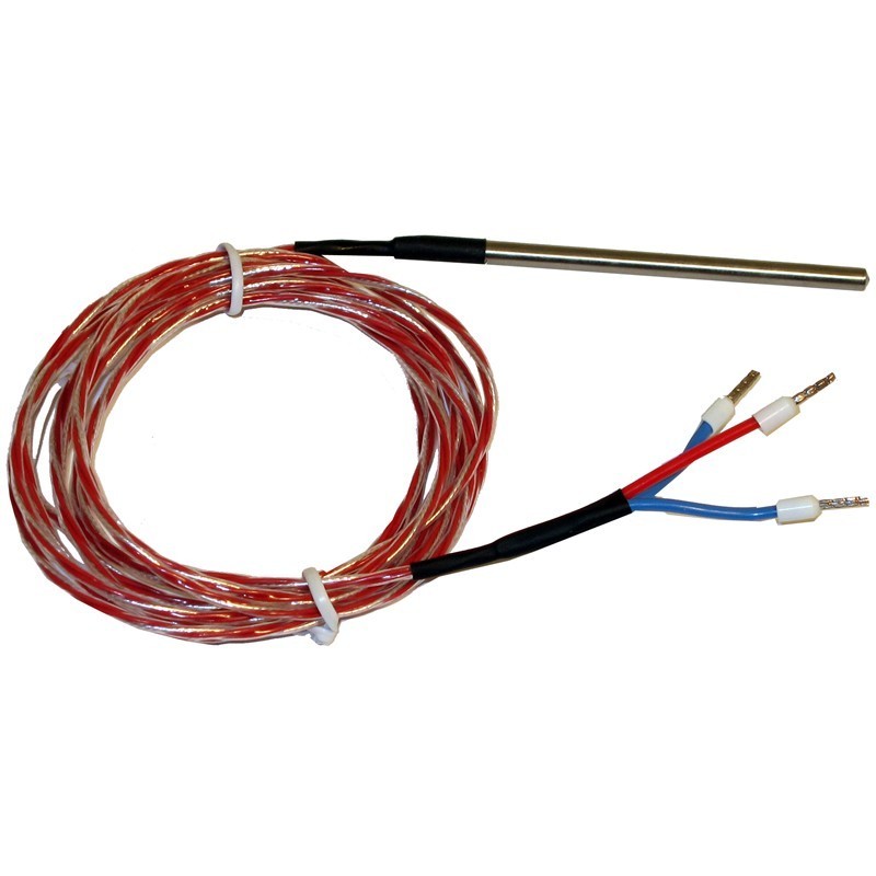 3 wire pt100 sensor in metal housing 4 x 80 mm, - 20 - +130°C