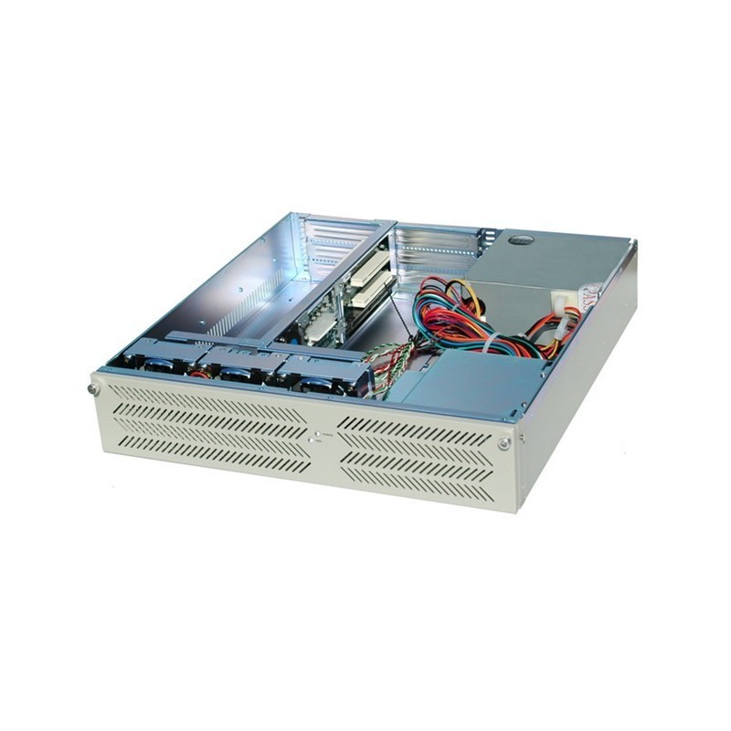 2U 19\" PC cabinet til passivt buskort, beigefor2U housing