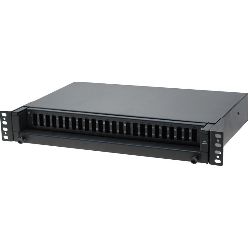 24 ports 19\" fiber patch panel for SC, blackforPatch Panel