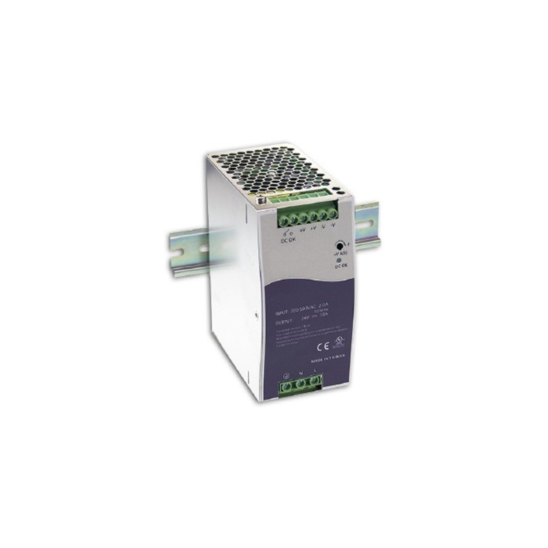24VDC 5A Power Supply, DIN Rail Mount, 120W Adjustable outlet 24 to 28VDC MEAN WELL