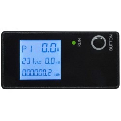 PDU Grenuttag med LCD-display 8 x C13 IEC honkontakter, Ström-, spännings- och effektmätning