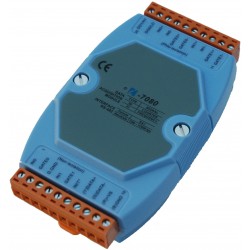 ICP DAS I-7080 is a 2 channel frequency counter module with 2 inputs, max. 100kHz. 32 bits count. 2 x digital output.