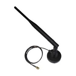5 dBi 2,4GHz Omni whip-antenna, magnetic foot with cable, RSMA male