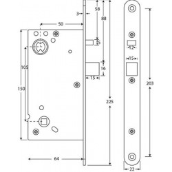 Electronic lock with 12 or 24V DC, holding force 1000 KG