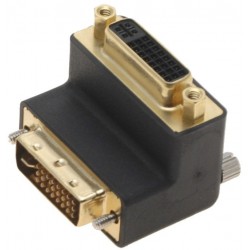 DVI-I Adapter Male to Female 90º Angle Connector
