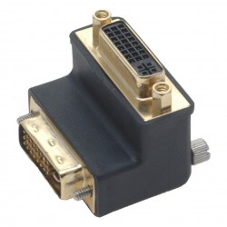 Angled DVI connector 90º DVI-I male to female