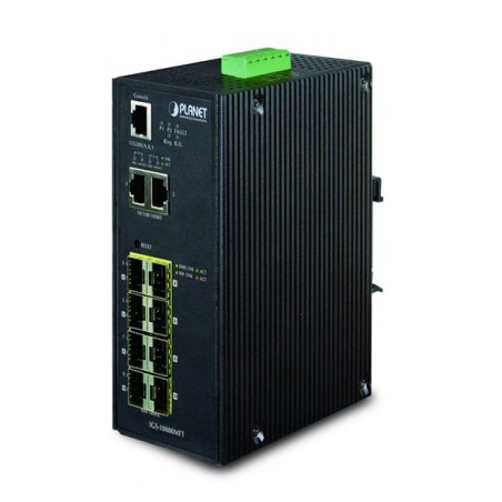 10-portars hanterad switch med SFP & RJ45, DIN-monterbar design