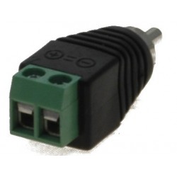 Phono RCA plug screw terminal cord adapter