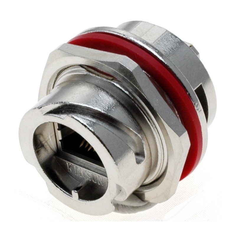 Vattentät RJ45-kontakt i 3 delar - IP68 tät - metall - Binär Teknik