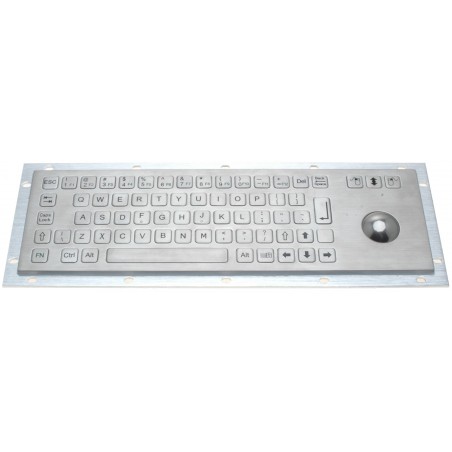Industriellt tangentbord i rostfritt stål med styrkula för panelmontering
