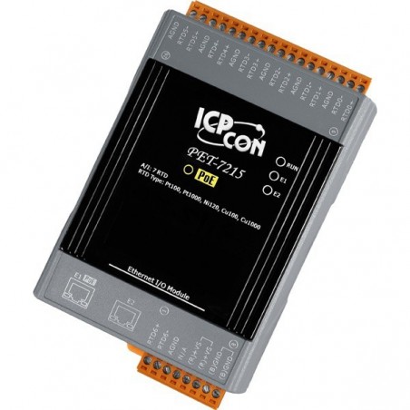 7 x ingångar för temperatursensorer (differential), Pt100, Pt1000, Ni120, CU100, CU1000, 2 x RJ45 LAN