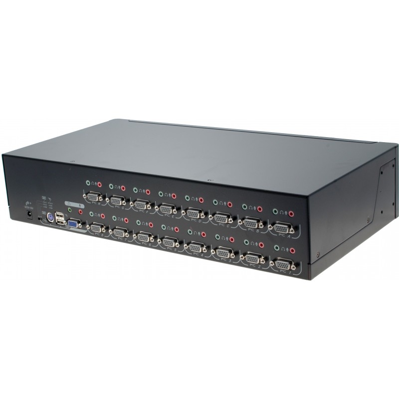 16-portars KVM-switch med OSD, VGA & USB - Högupplöst kontroll