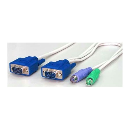 Bläckfisk KVM kabel m. PS2 och DB15 kontillaktill