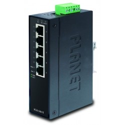 Non-managed 5-port Gigabit RJ45 Switch -40 to 75°C, redundant DC