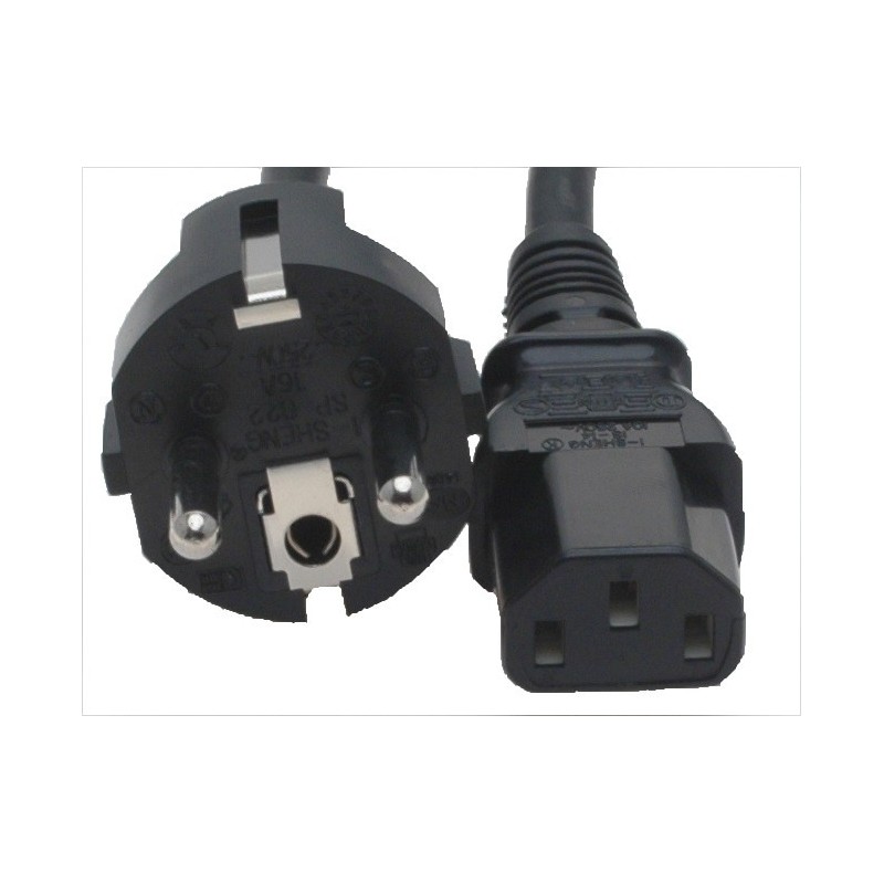 Power cord to EDB (flat pins) Schuko, Type F for appliance plug C13 she