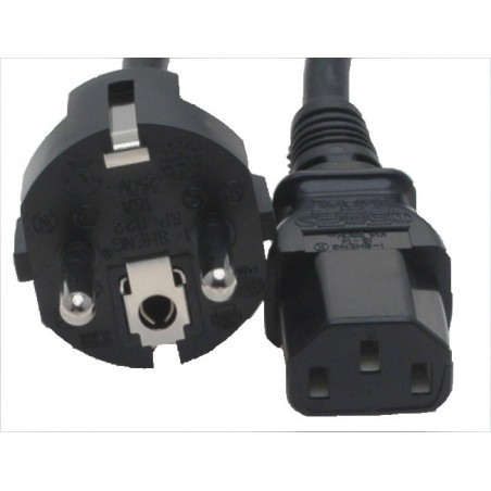 Nättkable till EDB (flatstift) Schuko, typ F för apparatkontakten C13 hon